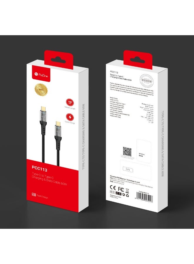 ProOne PCC113 60W PD USB-C to USB-C conversion cable - Image 4